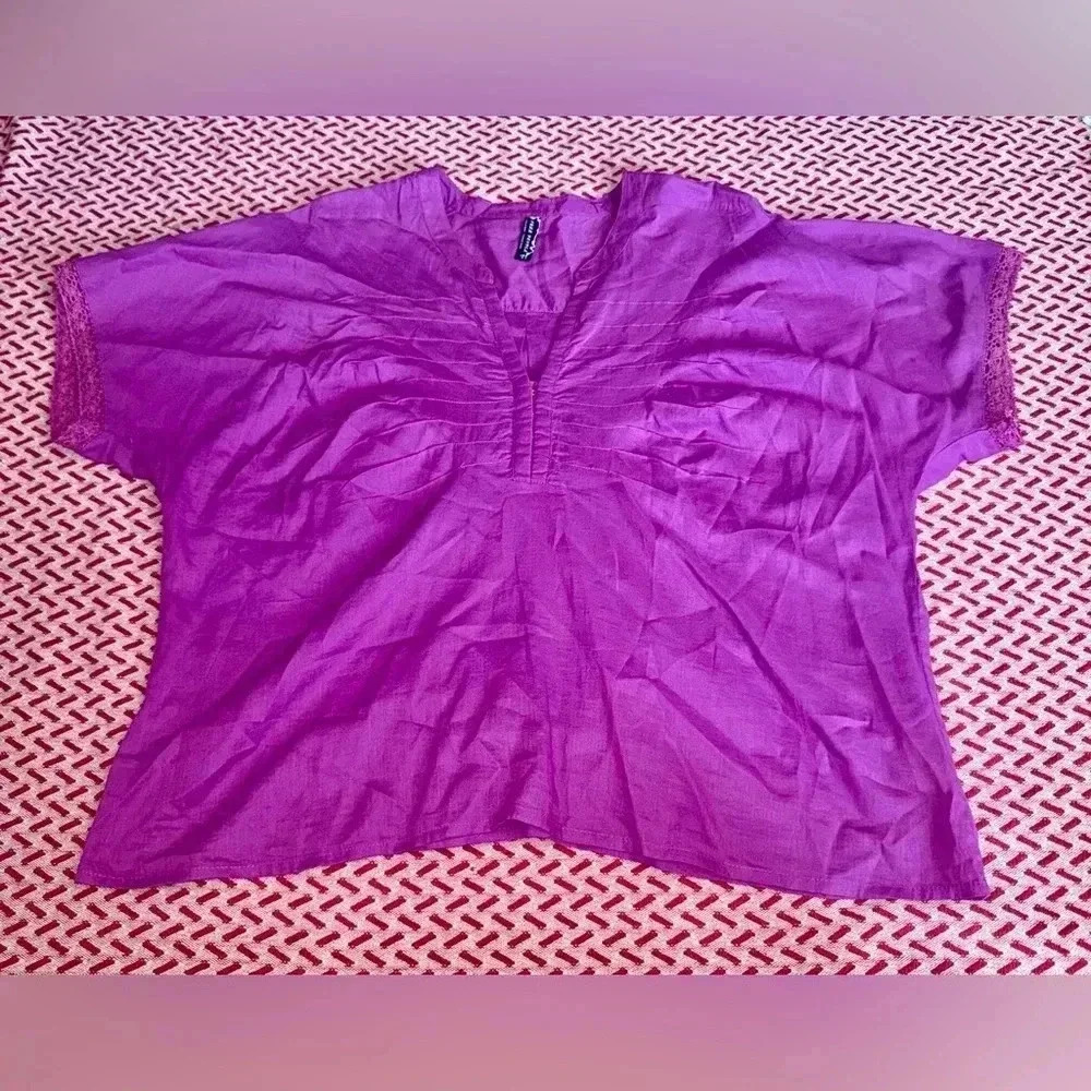 Free people Purple 100% cotton size small short sleeve top